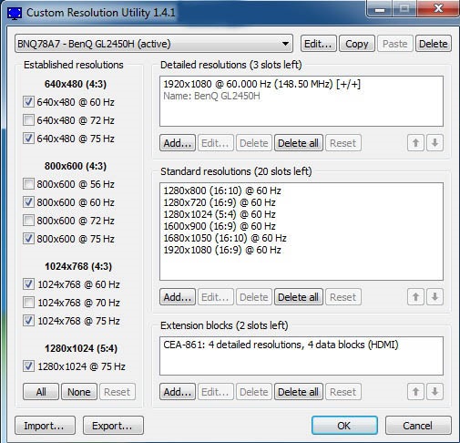 Custom Resolution Utility (CRU) settings